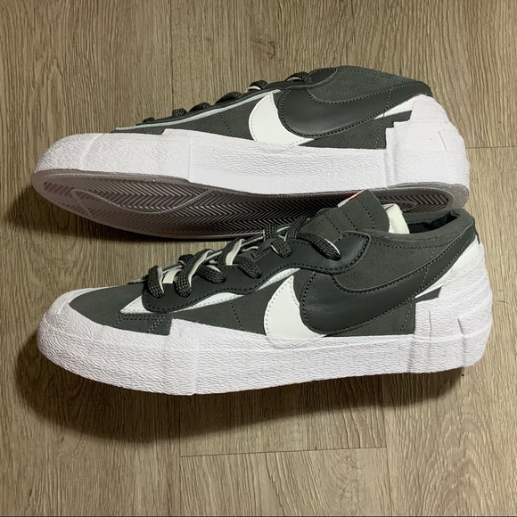 Nike x Sacai Blazer Low Iron Grey Shoes Size 10 - Picture 5 of 12